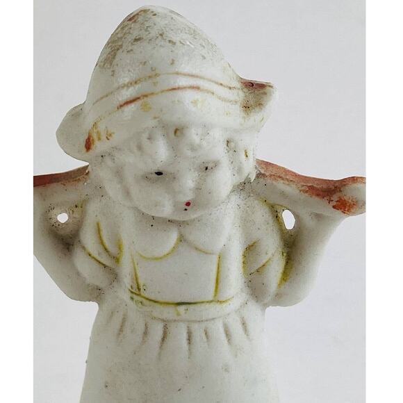 Japan Non Glazed Porcelain Figure Dutch Girl White - Picture 2 of 9